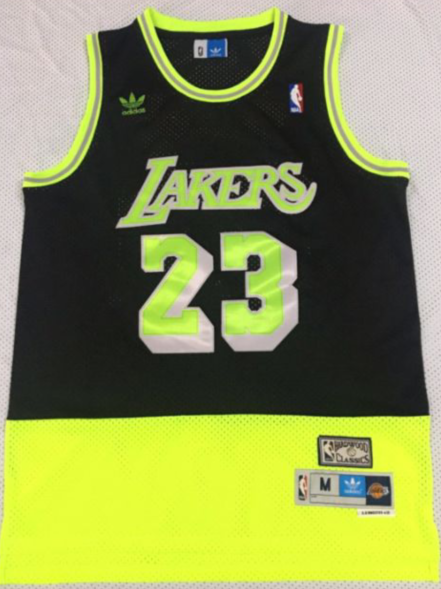 Men Los Angeles Lakers #23 James Black Nike NBA Jerseys2 Print